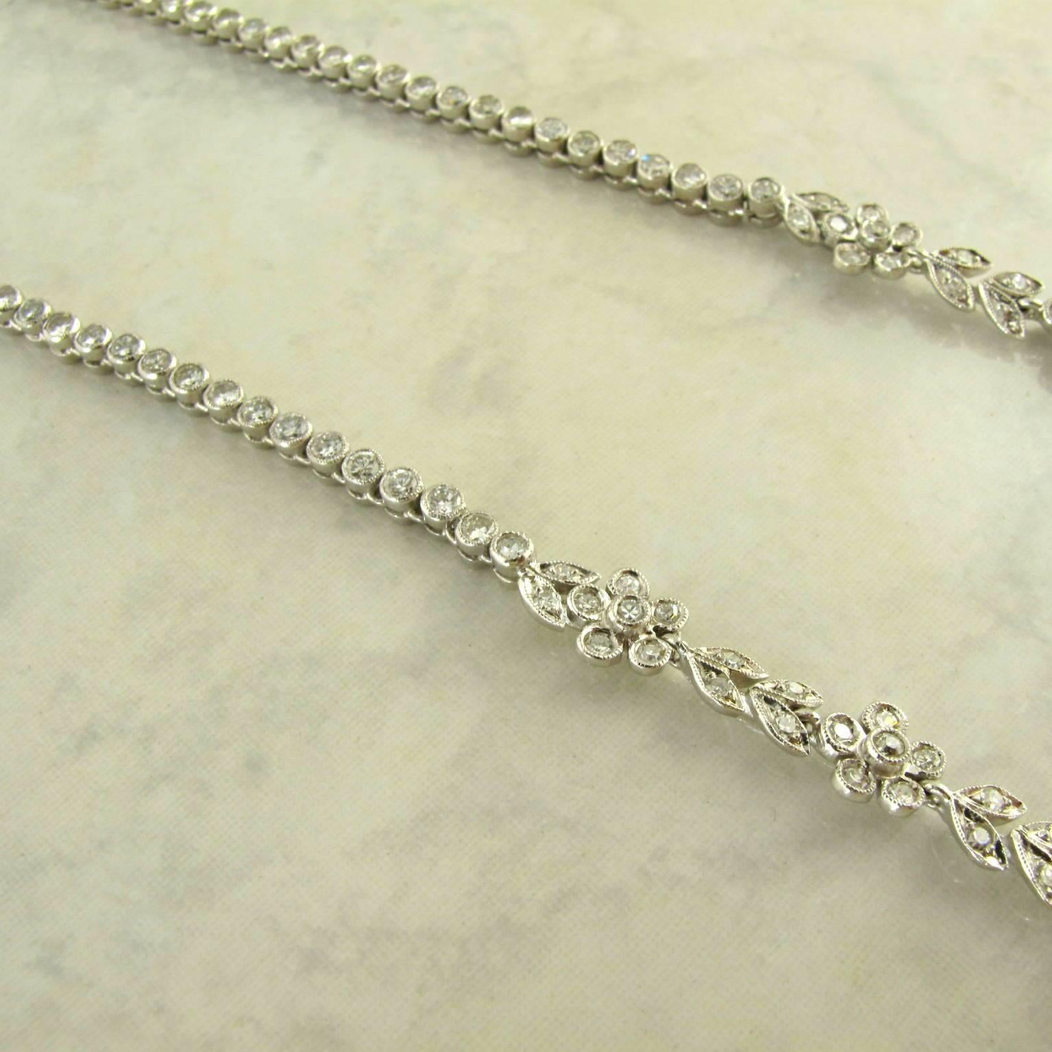 9.75 Carat Diamonds White Gold Necklace 3