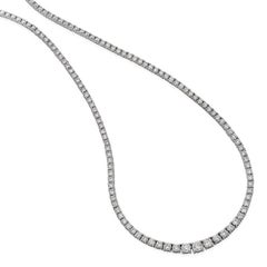 White Gold 4.20 Carat Diamond Line Necklace