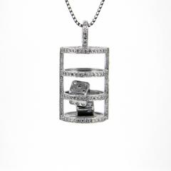 Handmade 18ct White Gold Casino Royale Diamond Dice Pendant