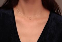 Seraphina Mozambique Ruby Halo Gold Necklace