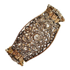 Diamond Silver Gold Openwork Bracelet