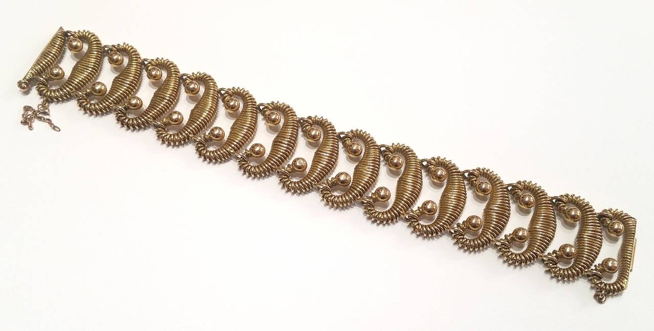 1930s Jaume Mercade Gold Link Bracelet In Excellent Condition For Sale In Barcelona, ES