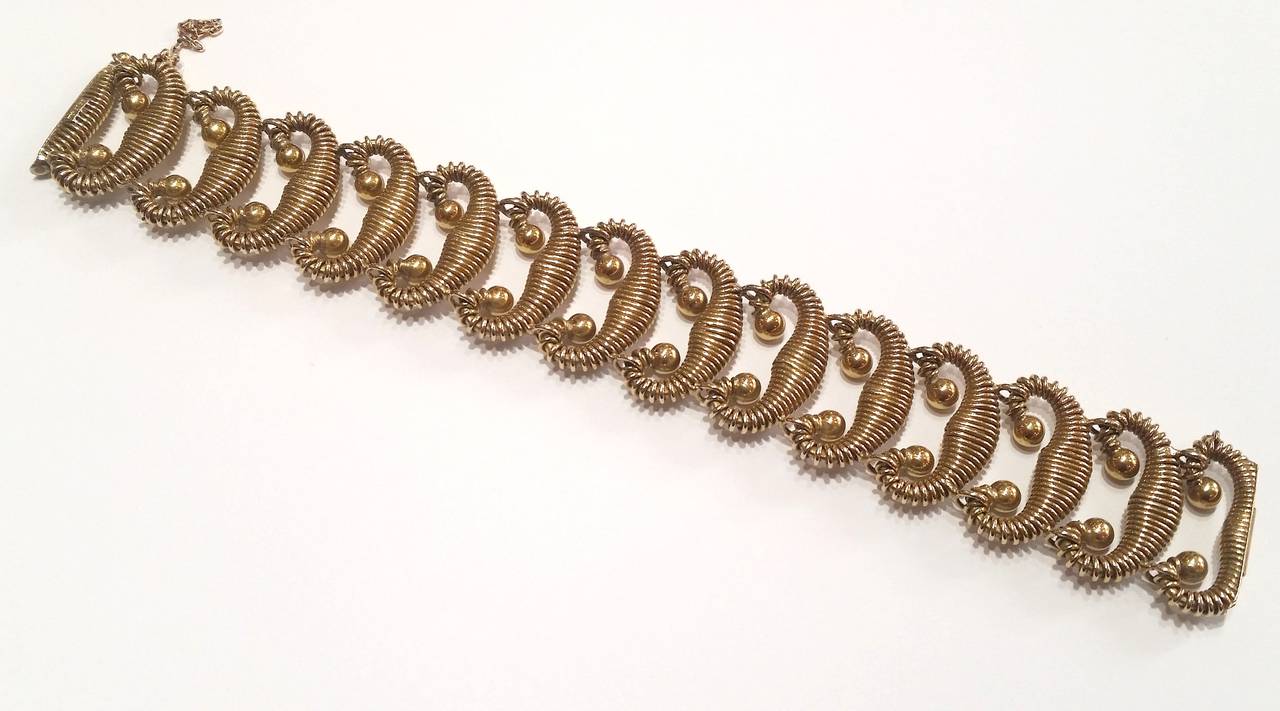 Women's or Men's 1930s Jaume Mercade Gold Link Bracelet For Sale