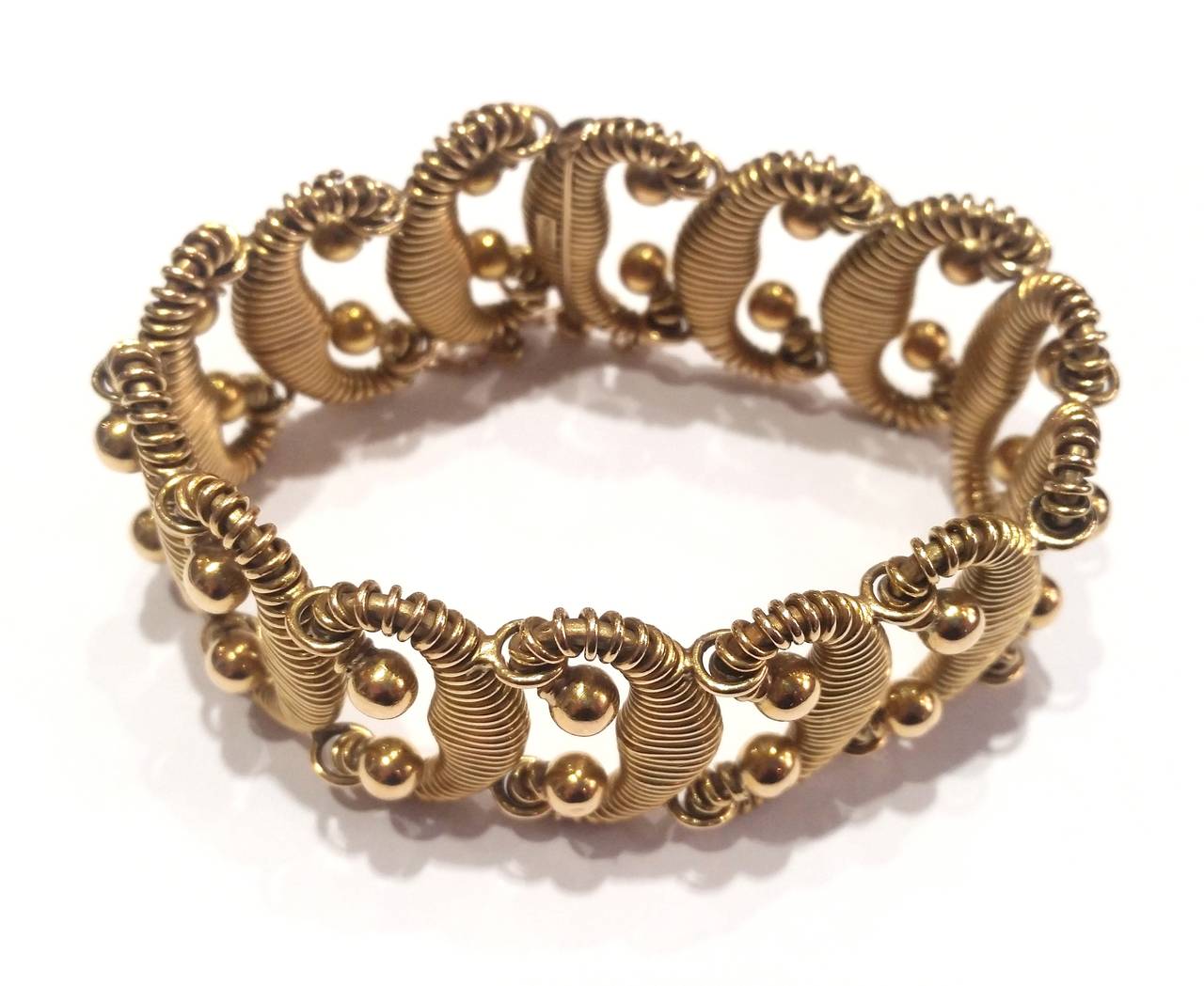 Art Deco 1930s Jaume Mercade Gold Link Bracelet For Sale