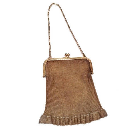 Antique Gold Mesh Evening Purse For Sale at 1stDibs