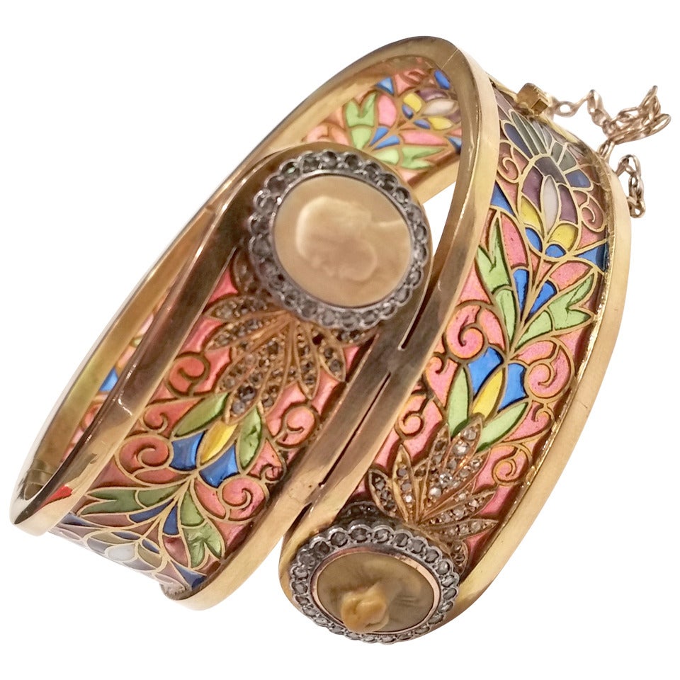 Art Nouveau Masriera y Carreras Bangle Bracelet For Sale
