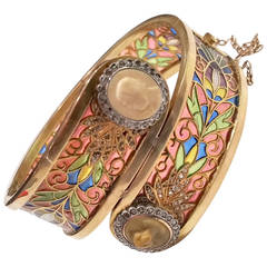 Antique Art Nouveau Masriera y Carreras Bangle Bracelet