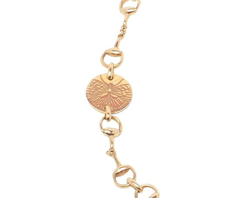 Gucci Stirrup Link Chain with Flora Medallions In Excellent Condition In Barcelona, ES