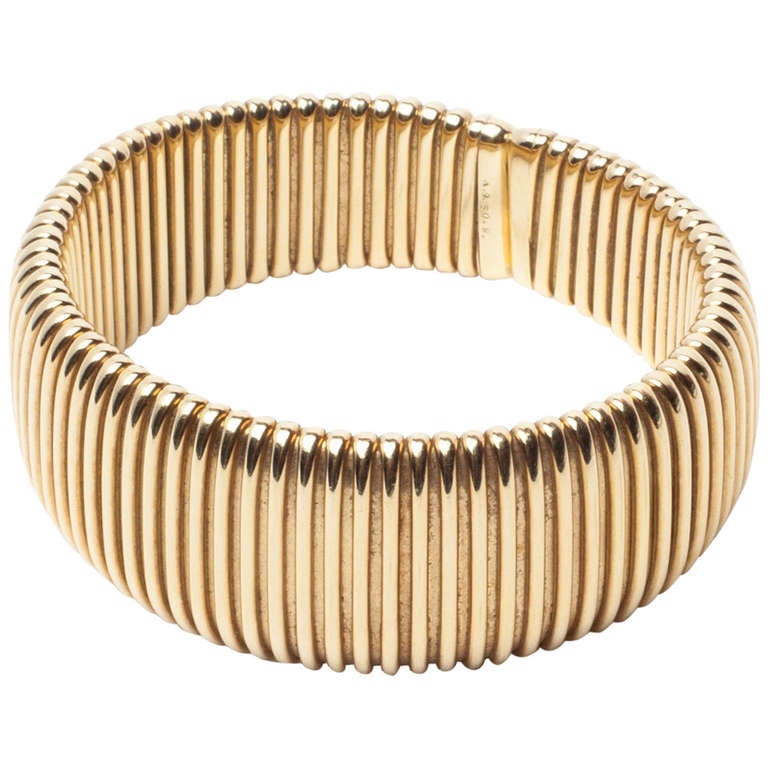 Weingrill Retro Gold Tubogas Flexible Bangle For Sale