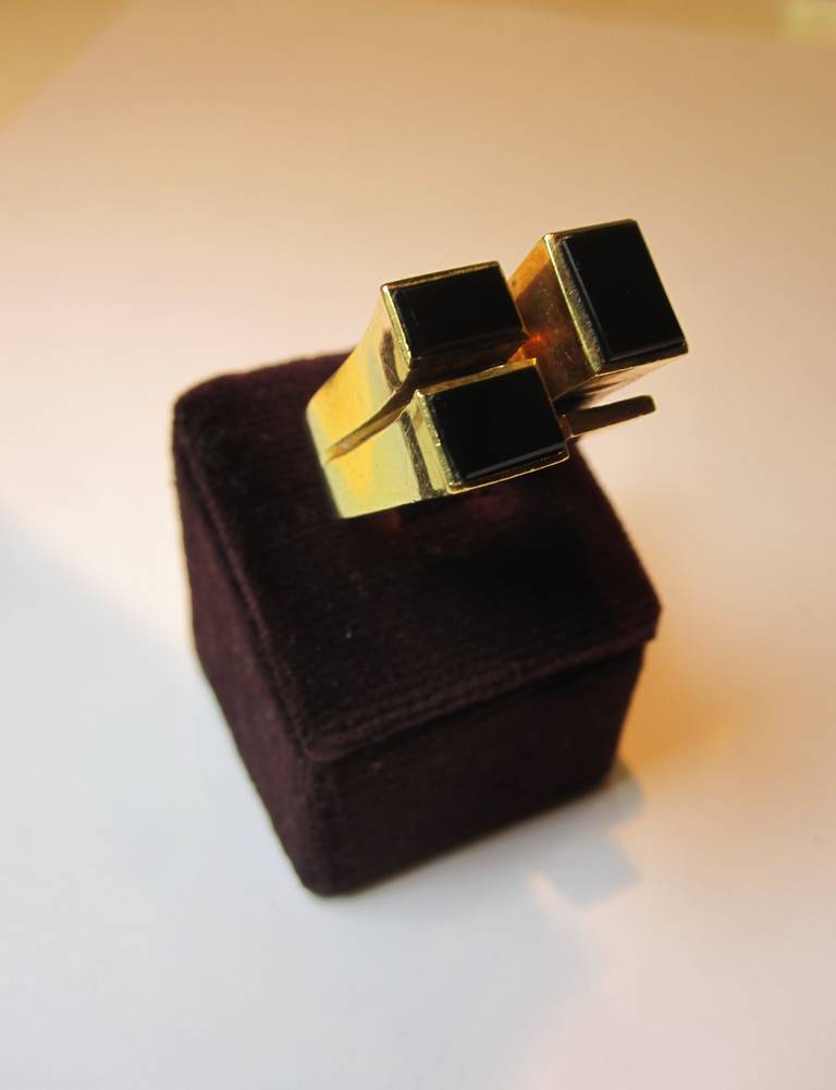 Modernist Onyx Gold Ring