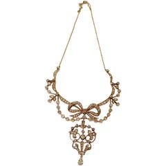 Antique Victorian Diamond Pendant Necklace