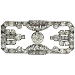 Antique Art Deco Diamond Platinum Brooch