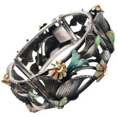 Antique Catalan Art Deco Flower Bracelet