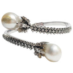 Pearl Diamond Gold Toi et Moi Bracelet