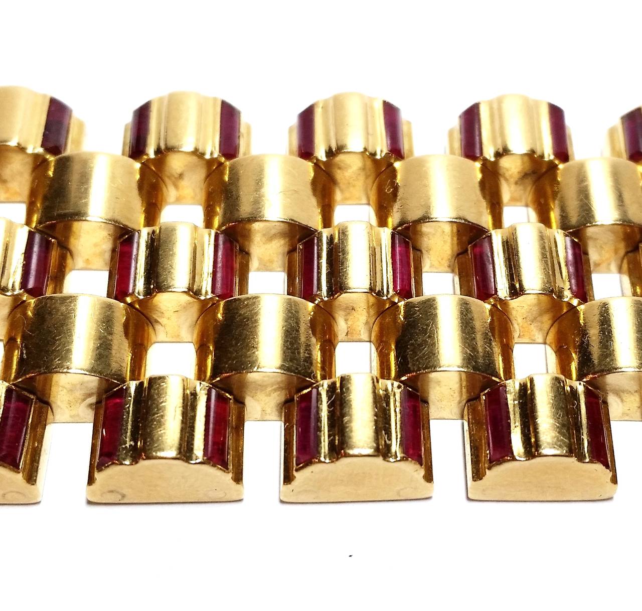 Ruby Gold Tank Bracelet