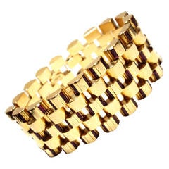 Ruby Gold Tank Bracelet