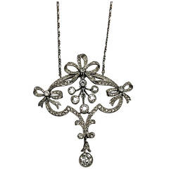 Antique Mellerio Diamond Pendant Necklace Hair Ornament or Brooch
