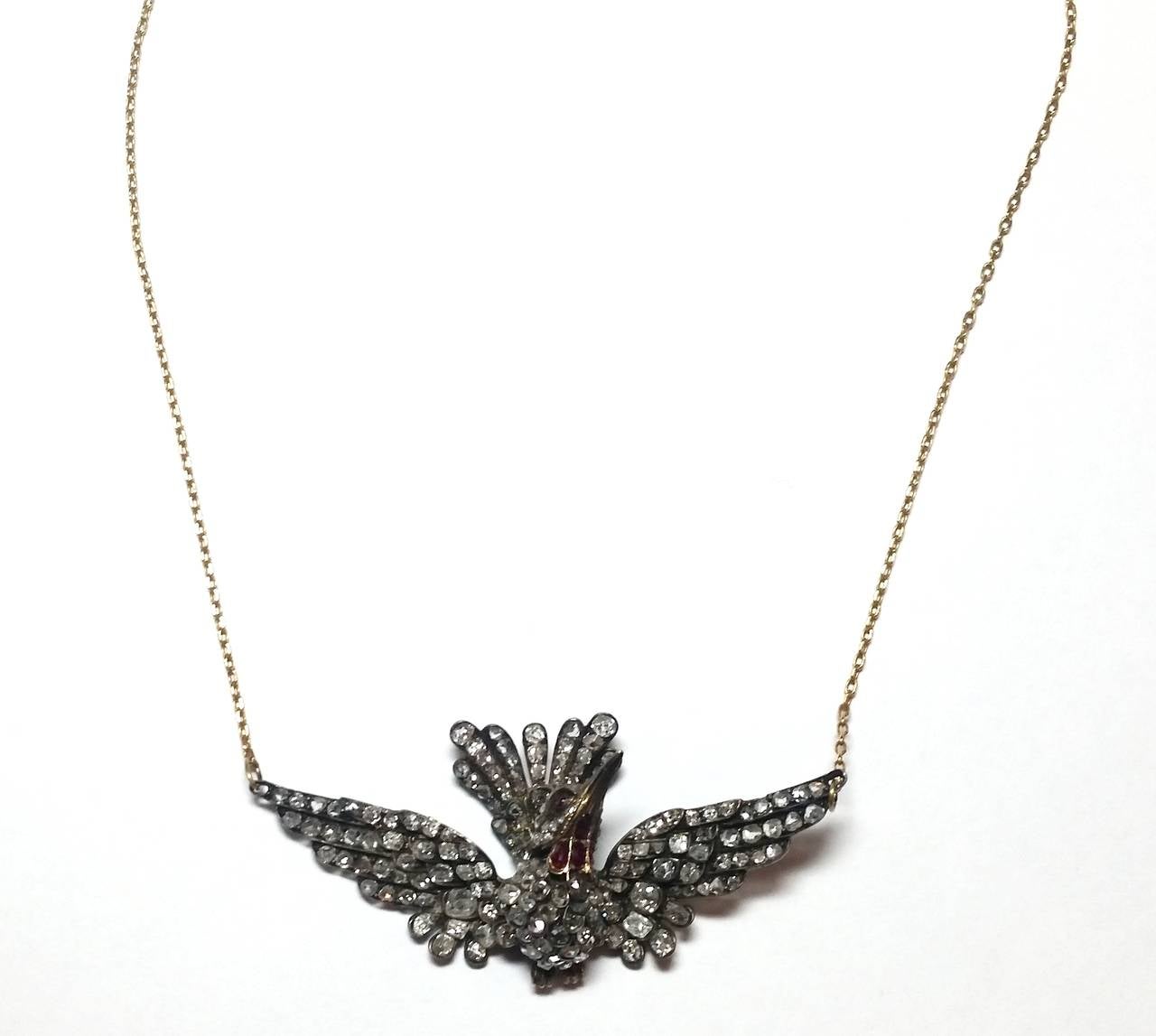 Sapphire Diamond Silver Gold Bird