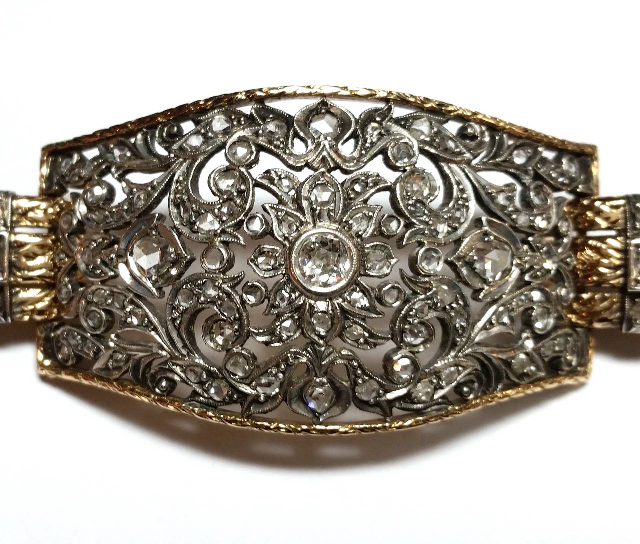 Diamond Silver Gold Openwork Bracelet