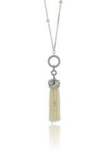 Necklace White Gold 18 Karat 14.25g Pearls 28.70 Carat White Diamonds 0.33 Carat