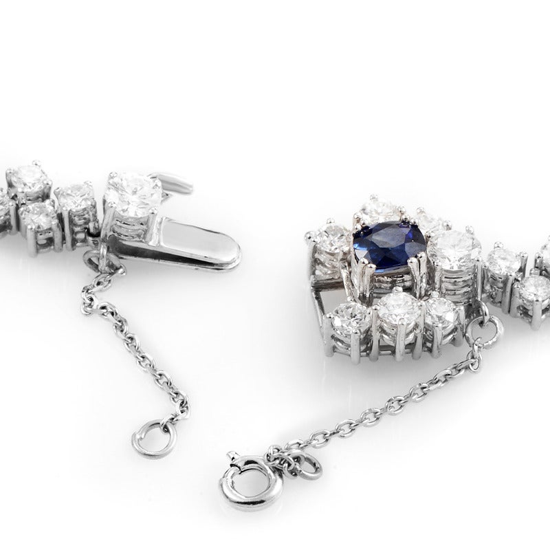Women's Sapphire Diamond Gold Collar Necklace