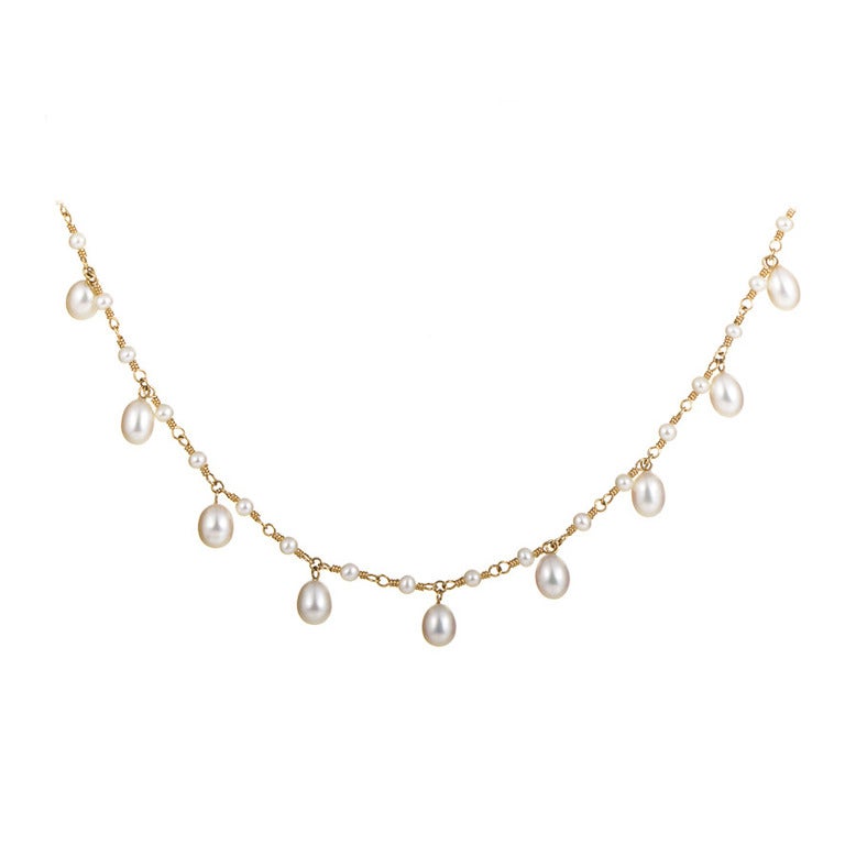 Tiffany & Co. Pearl Gold Choker Necklace