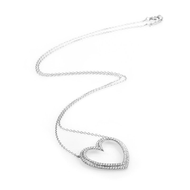 Women's Tiffany & Co. Metro Diamond Platinum Heart Pendant Necklace