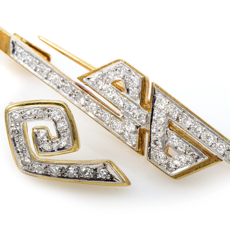 Ilias Lalaounis Diamond Gold Earring and Brooch Set 1