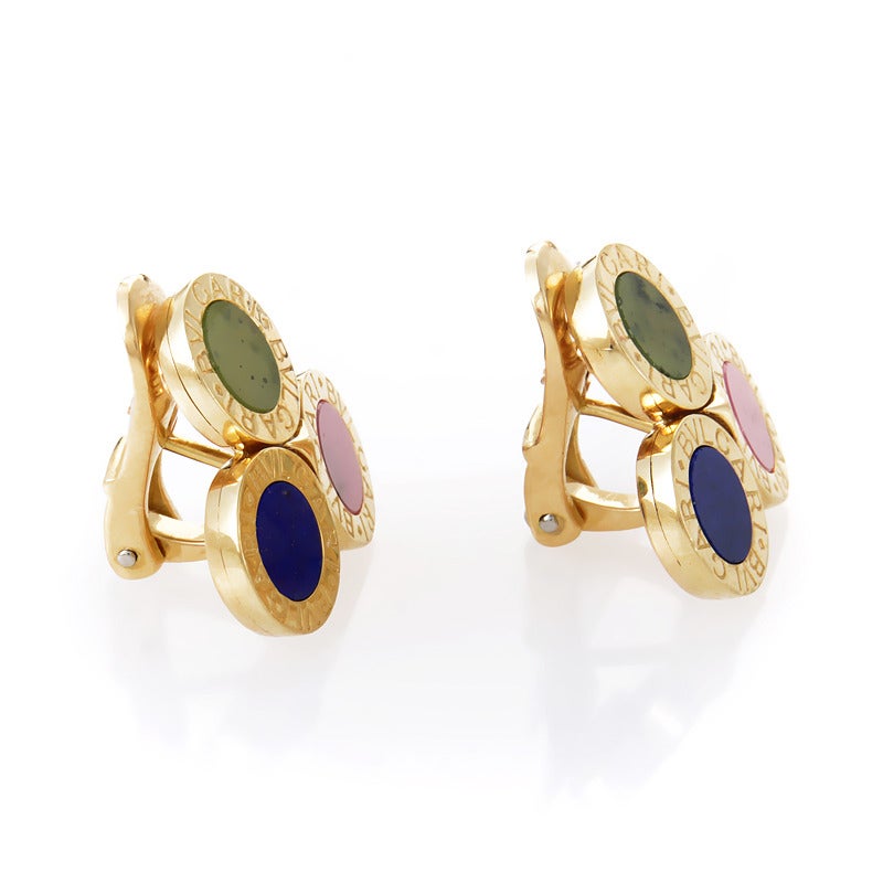 Bulgari Gold Cluster Clip-On Earrings In New Condition In Southampton, PA