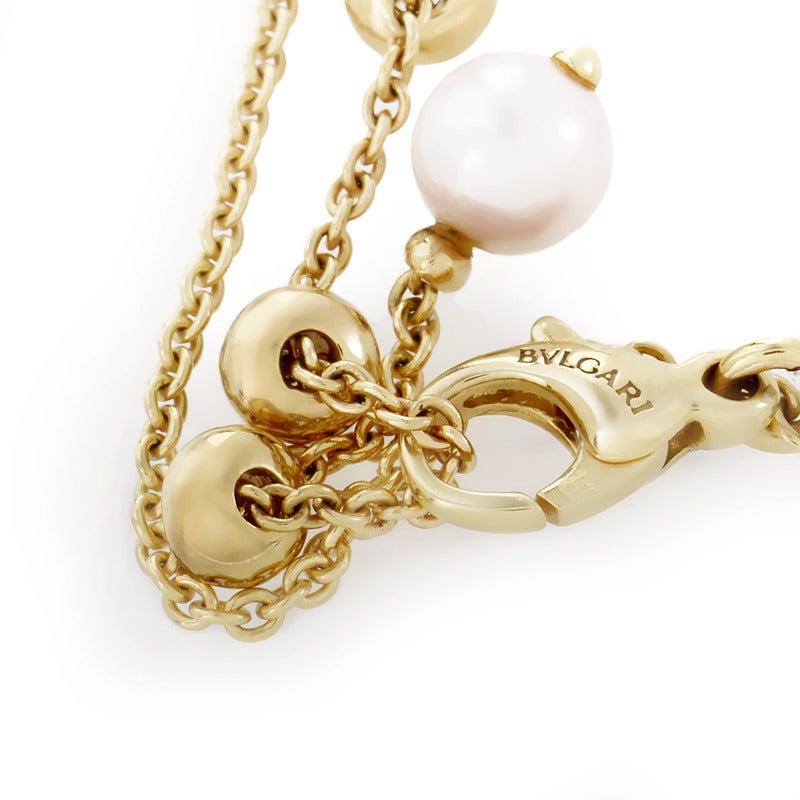 Bulgari Color Collection Three Row Gemstone Gold Long Pendant Necklace ...
