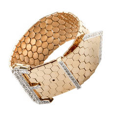Diamond Gold Belt Bracelet