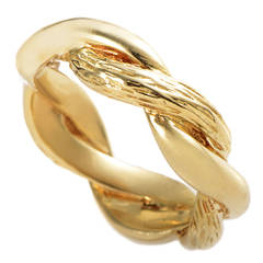 David Webb Braided Yellow Gold Band Ring