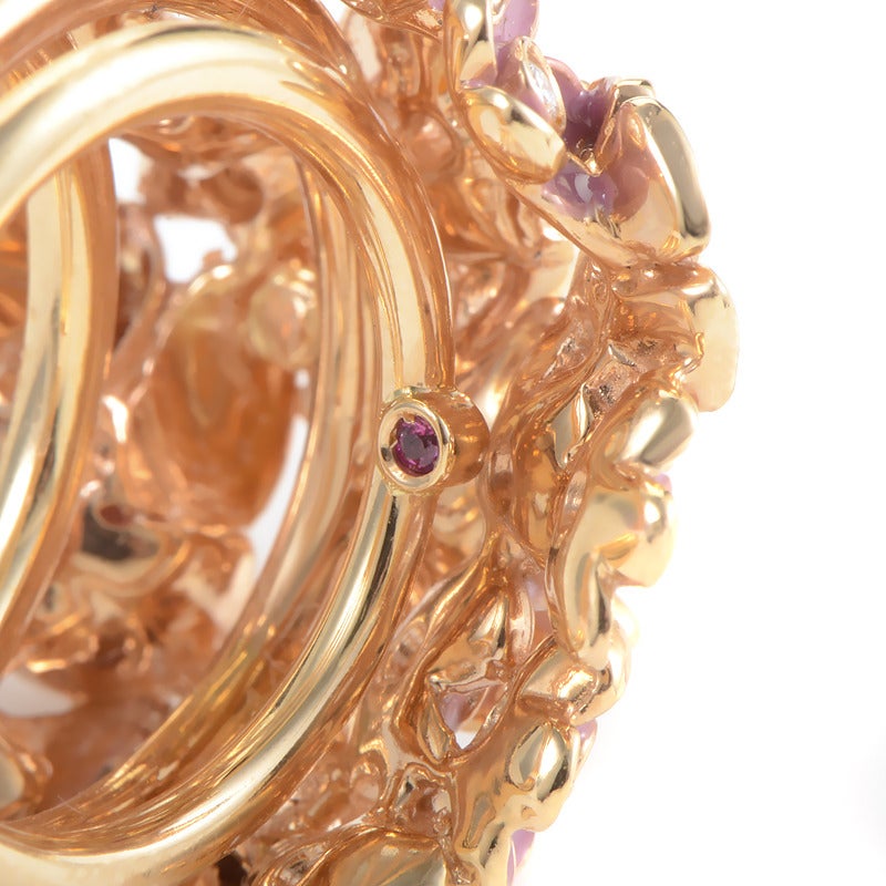 Women's Roberto Coin Spring Diamond Gold Flower Cocktail Ring