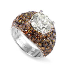 de Grisogono Brown and White Diamond Gold Ring
