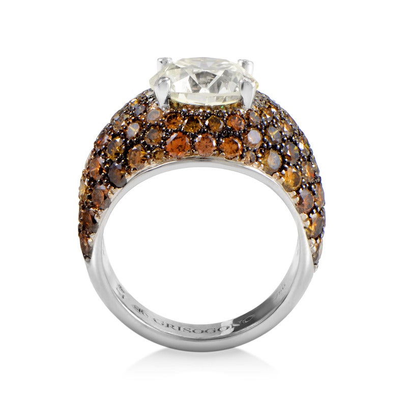 de Grisogono Brown and White Diamond Gold Ring