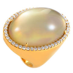 Roberto Coin White Gemstone Gold Cocktail Ring