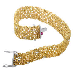 Roberto Coin Baroque Diamond Gold Bracelet