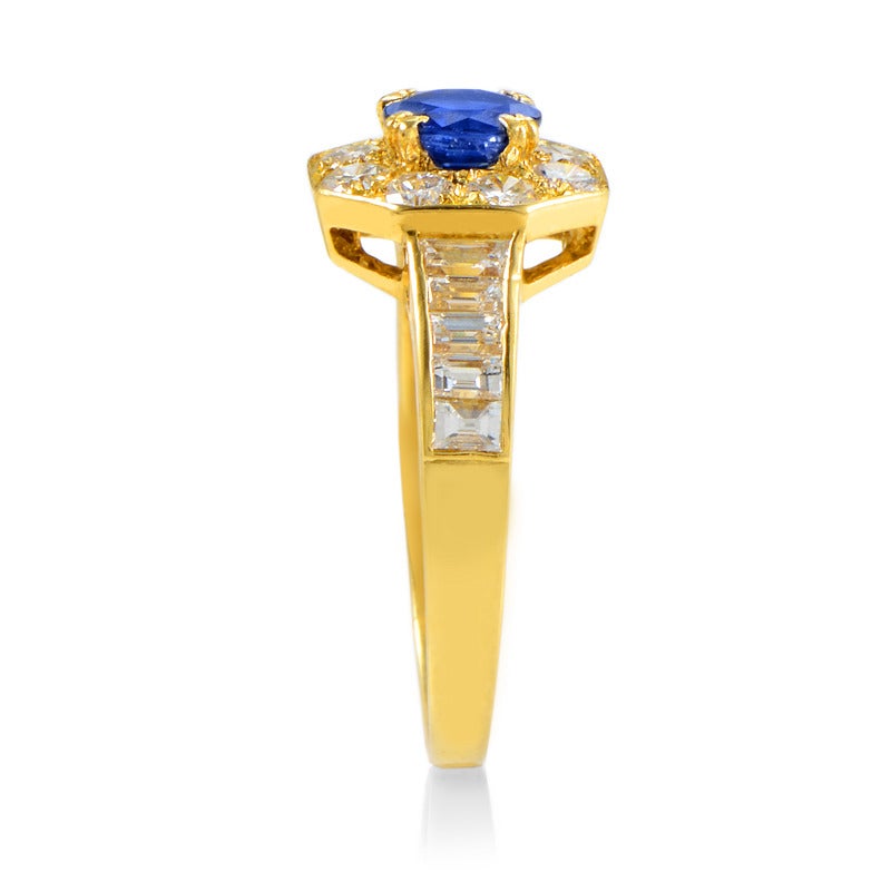 Van Cleef & Arpels Sapphire Diamond Gold Ring In Excellent Condition In Southampton, PA