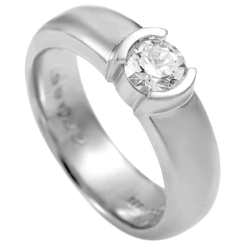 Tiffany and Co. Etoile Diamond Solitaire Platinum Engagement Ring at 1stdibs