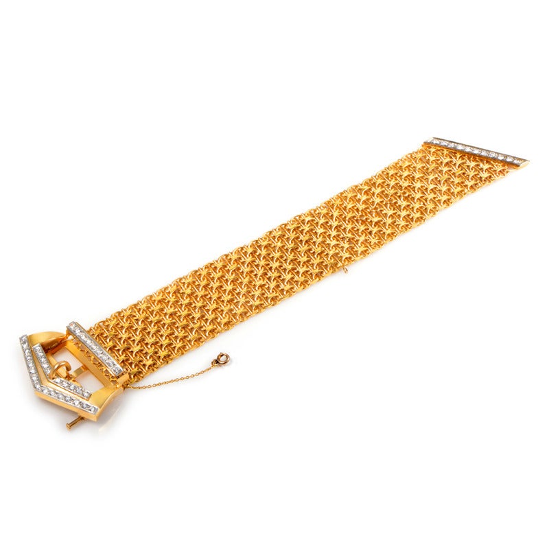Women's French Diamond Multi-Gold Belt Buckle Bracelet