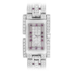 Fred Lady's White Gold, Diamond and Ruby Bracelet Watch 1