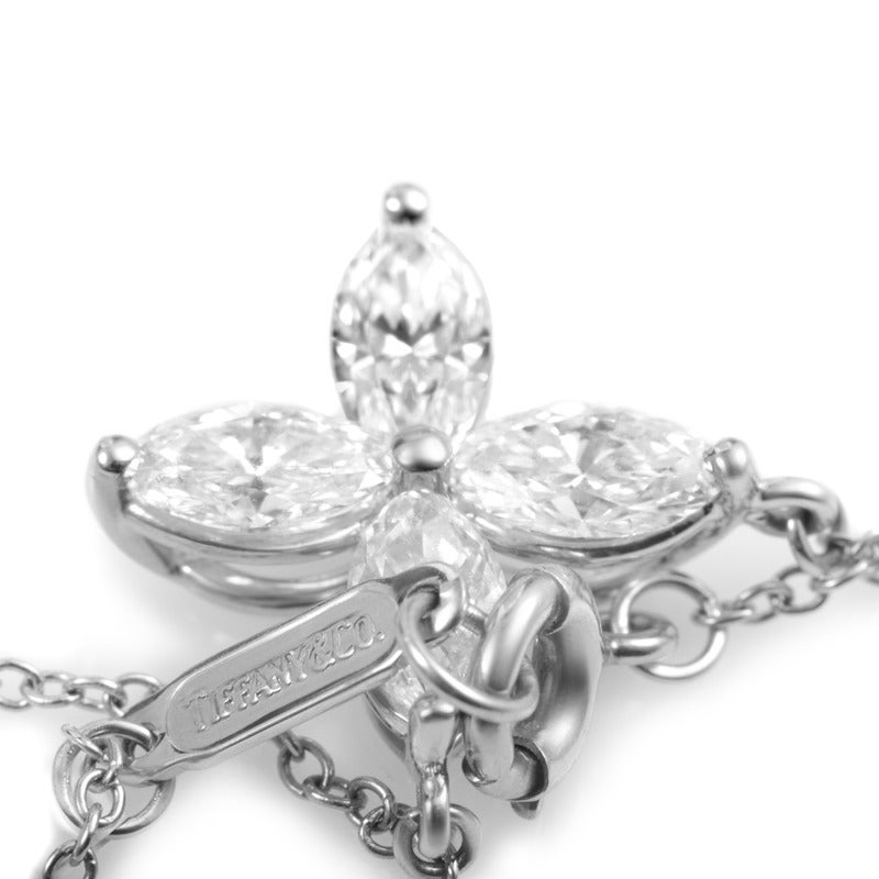 Tiffany & Co. Victoria Diamond Platinum Pendant Necklace In New Condition In Southampton, PA