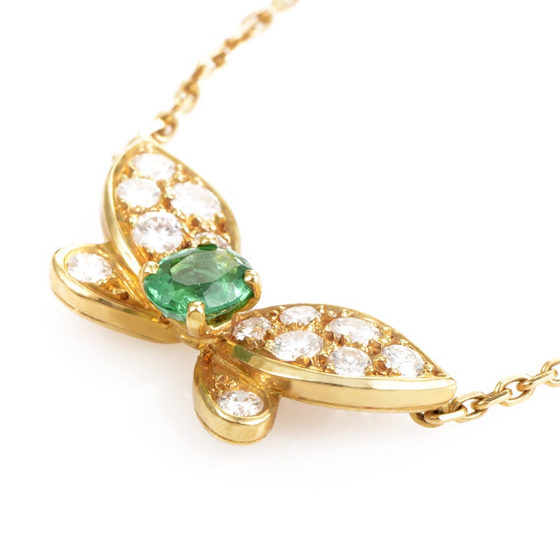 emerald butterfly necklace