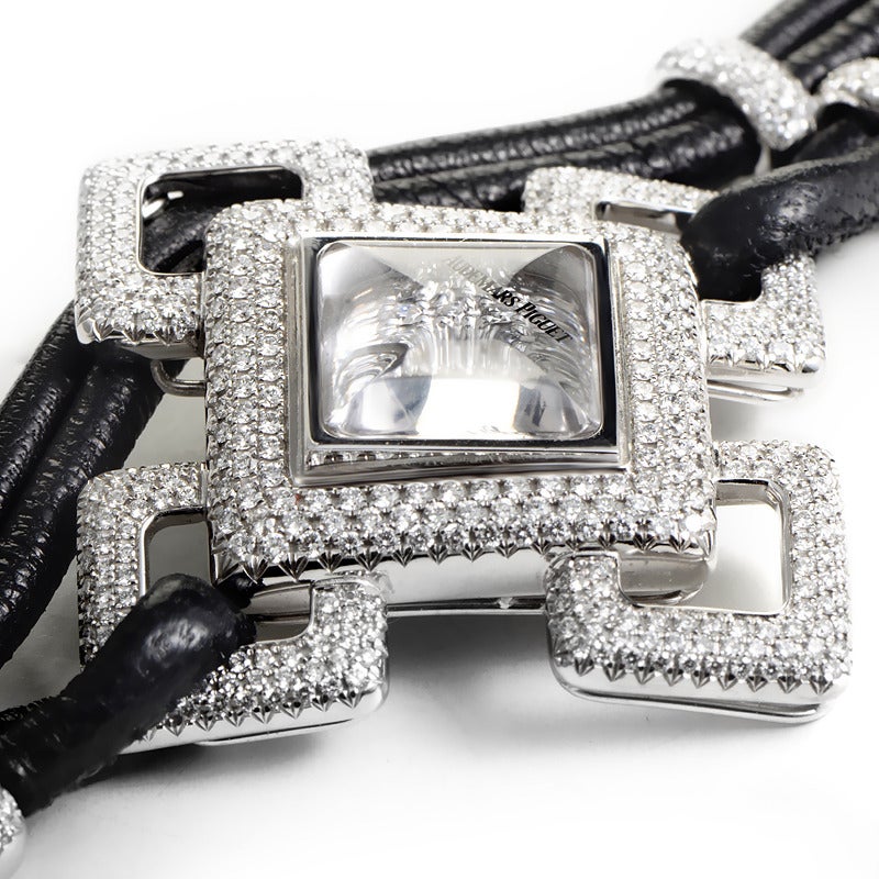 Audemars Piguet Ladies White Gold Diamond Deva Quartz Wristwatch Necklace Set In Excellent Condition In Southampton, PA