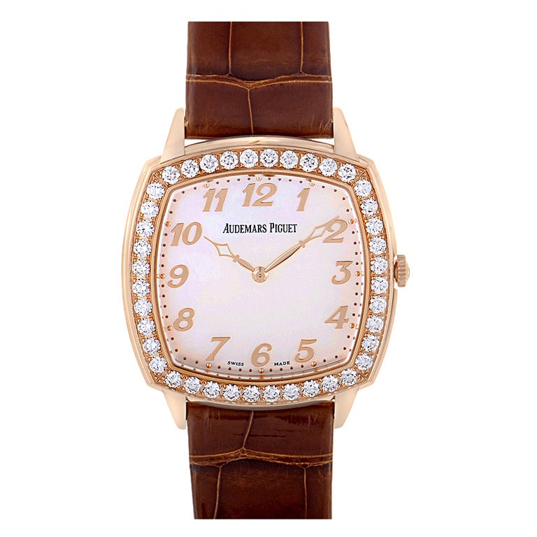 Audemars Piguet Rose Gold and Diamond Tradition Extra-Thin Wristwatch