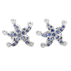 Dior Sapphire Diamond Gold Starfish Clip-On Earrings