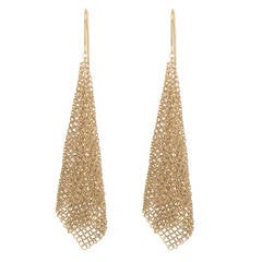 Tiffany & Co. Elsa Peretti Small Yellow Gold Mesh Scarf Earrings