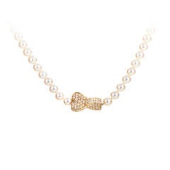 Van Cleef & Arpels Pearl Diamond Yellow Gold Heart Choker Necklace
