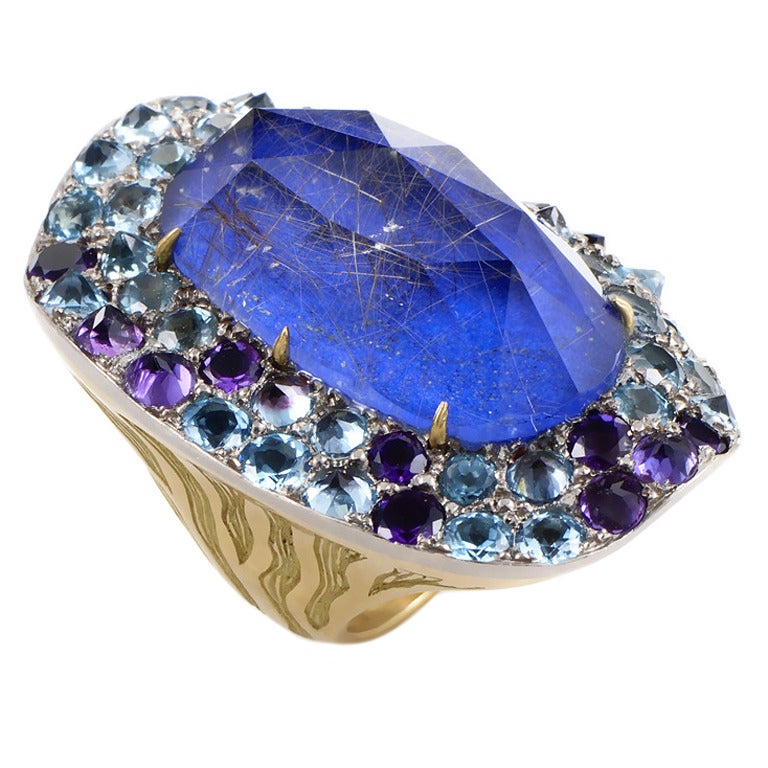 Vasari Italy Gemstone Gold Cocktail Ring