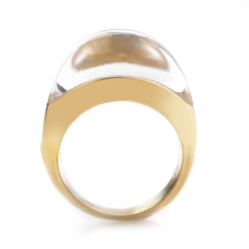 Modern Cartier Myst de Cartier Rock Crystal Diamond Yellow Gold Ring